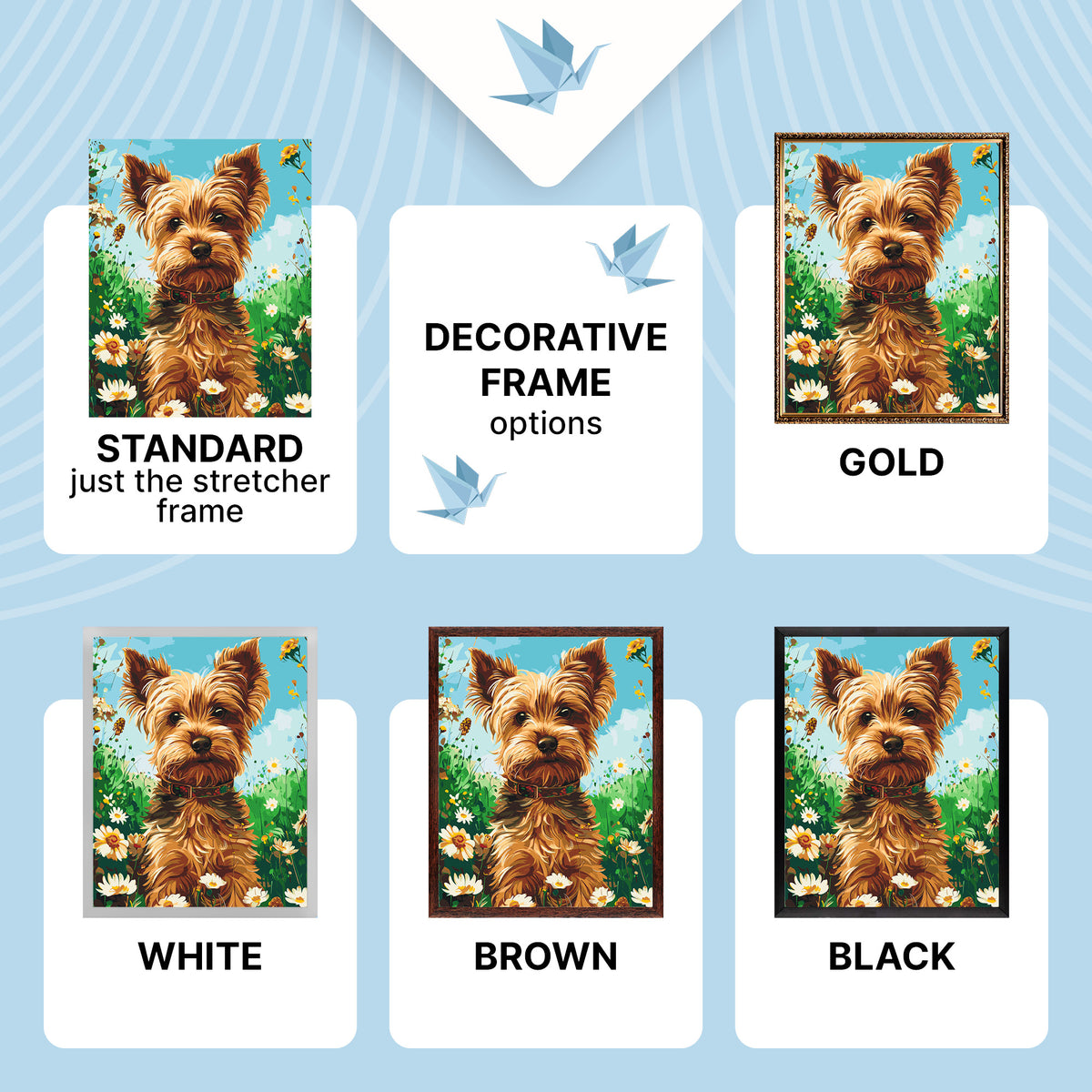 Malowanie po numerach 40×50 cm – Yorkshire terrier – Zwierzęta – LW 30470