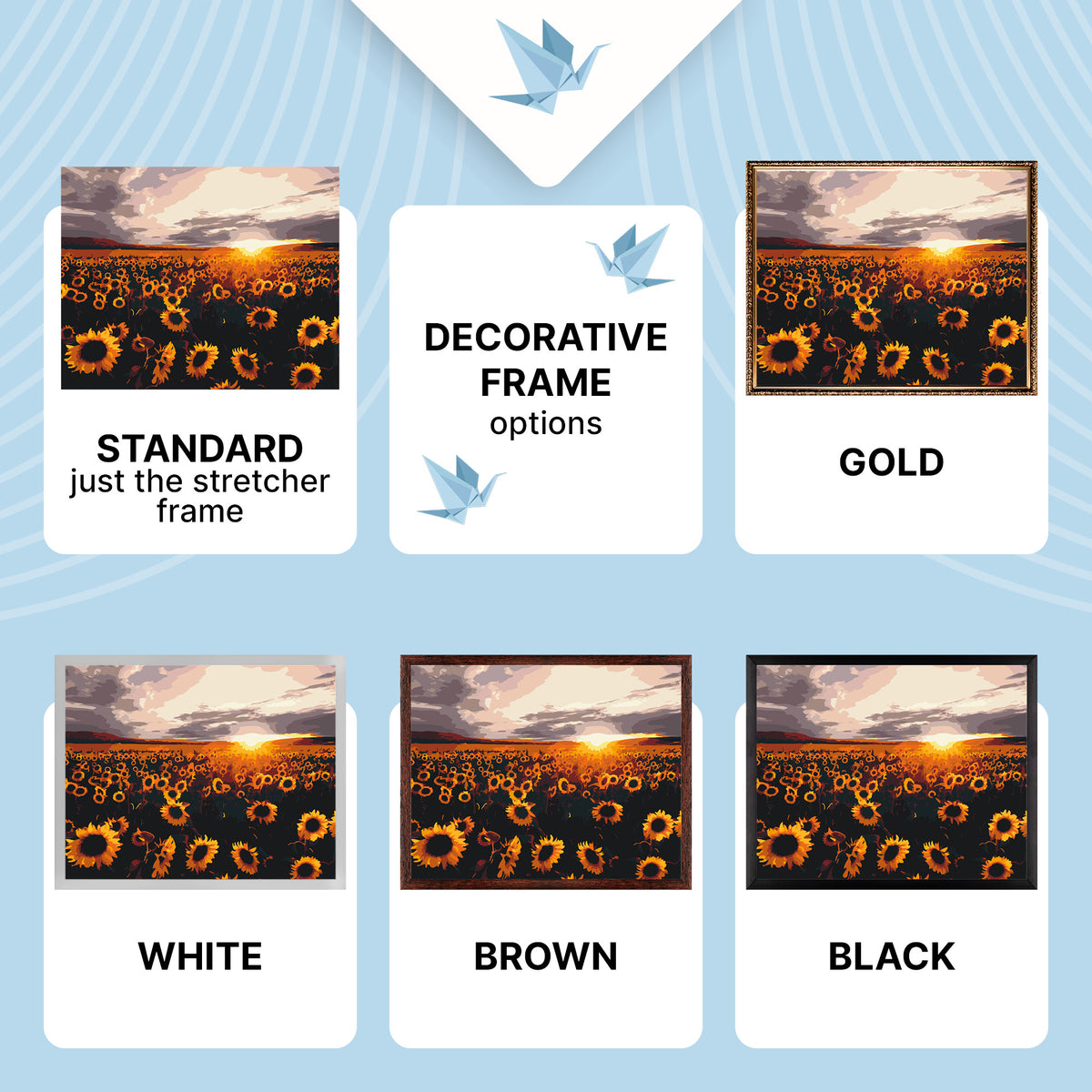 Paint by numbers on a 40*50 cm frame Landscape/Flowers. Sunflower field LW 3175