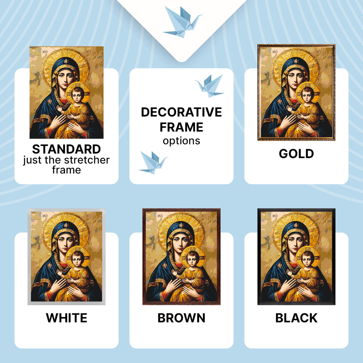 Paint by Numbers on a 40*50 cm frame - Religion. Icon of the Mother of God with Metallic Paints LW 3431