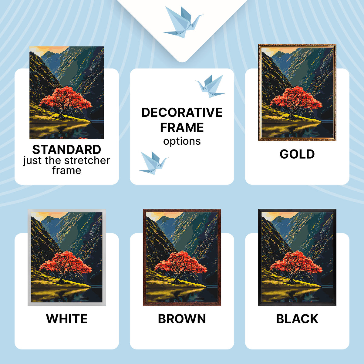Paint by Numbers on a 40*50 cm frame - Landscape - Tree between Mountains LW 3514