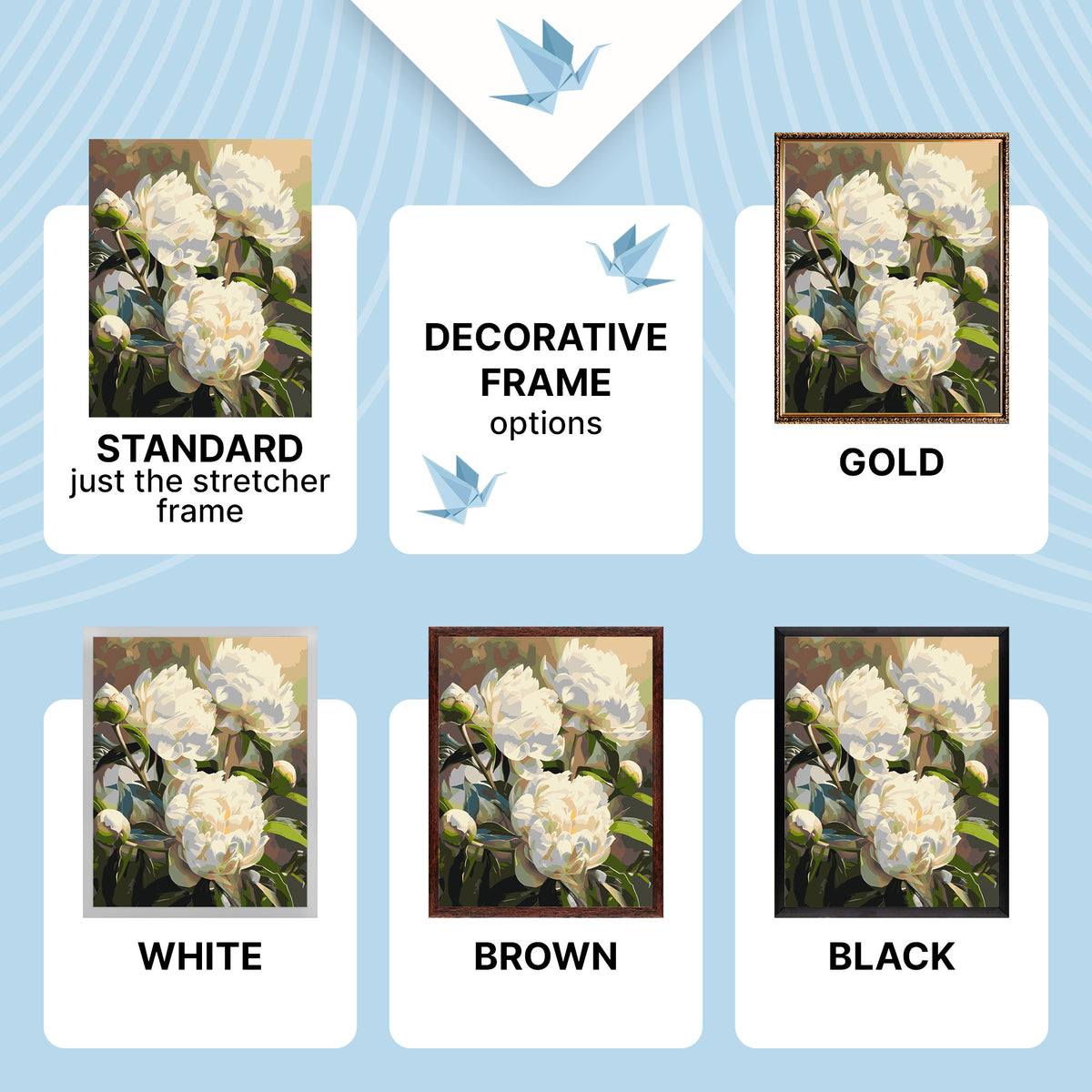 Paint by Numbers on a 40*50 cm frame – Flowers. Peony Harmony LW 3533