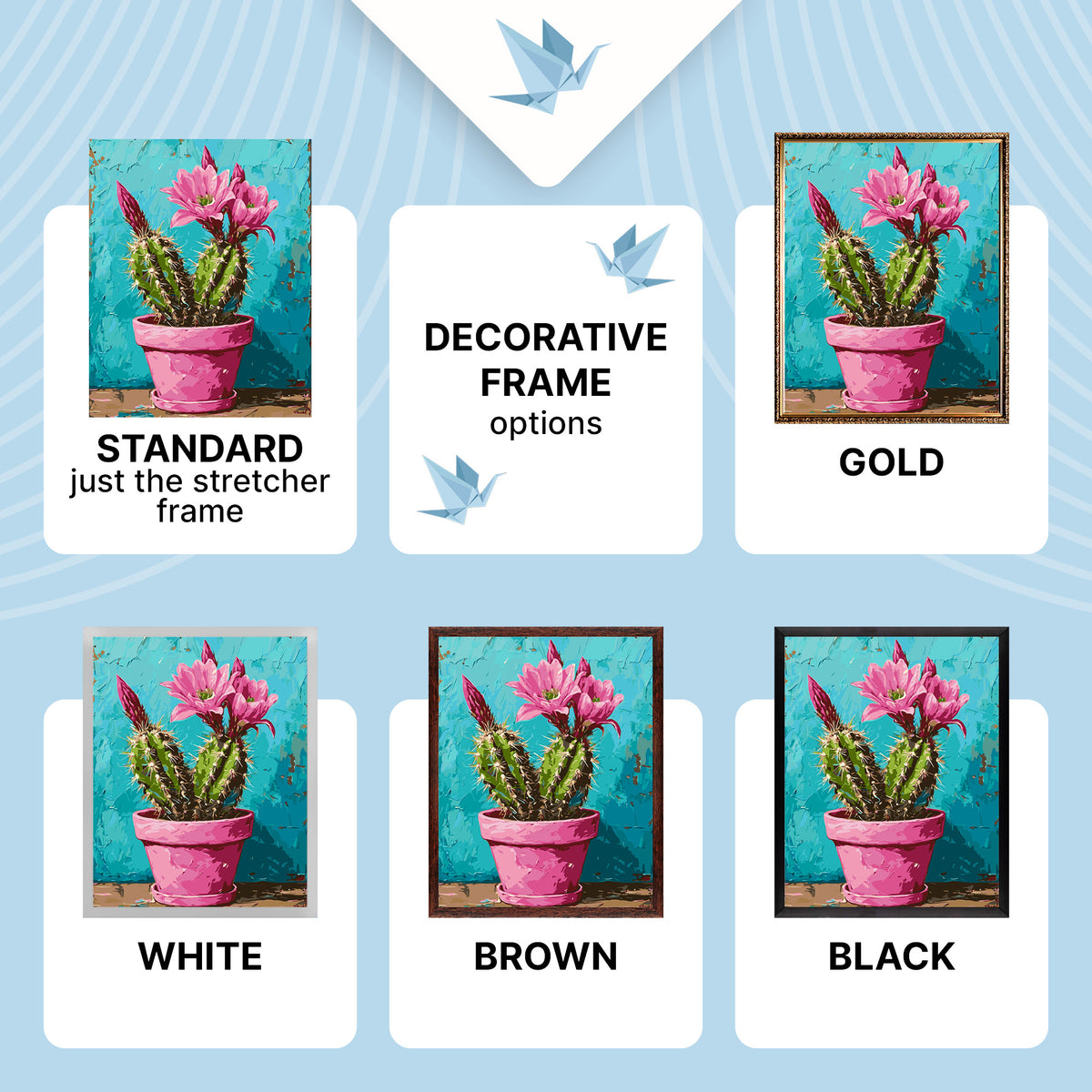 Paint by Numbers on a 40*50 cm Frame – Flowers. Pink Cactus LW 3534