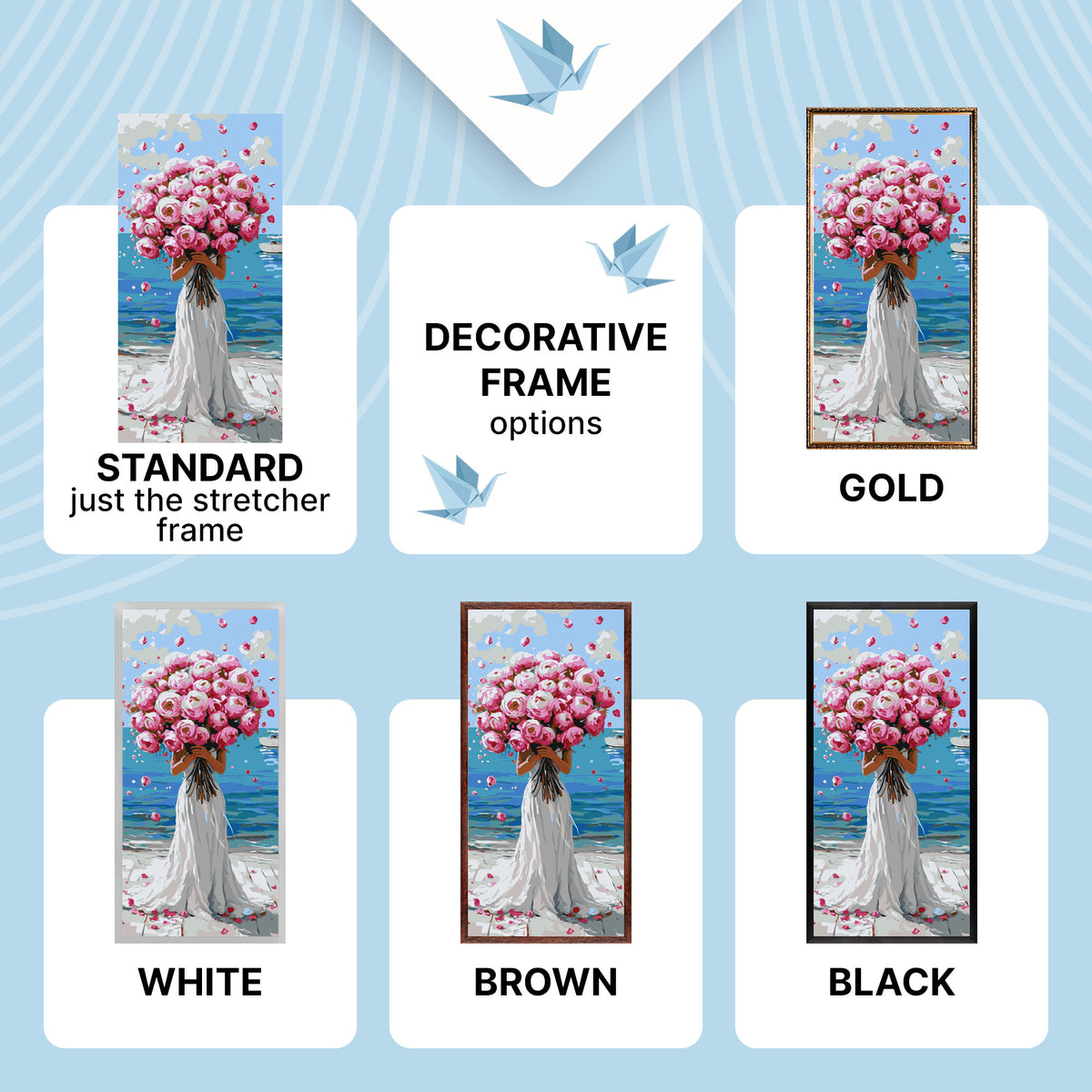 Malowanie po numerach 40×80 cm – Objęcie róż – Ludzie/Kwiaty – LW 5152