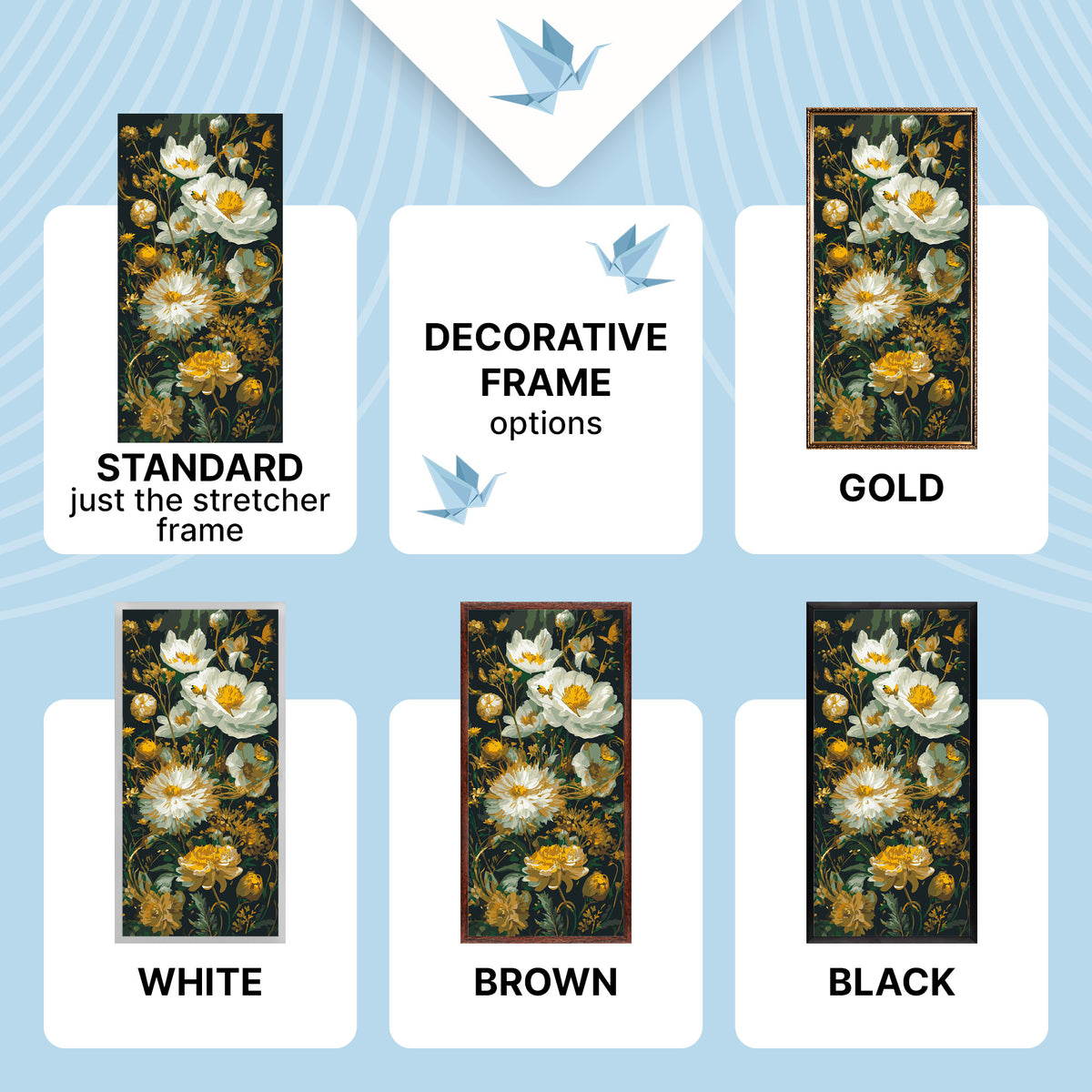 Malowanie po numerach 40×80 cm – Piwonie – Kwiaty z farbami metalicznymi – LW 5232