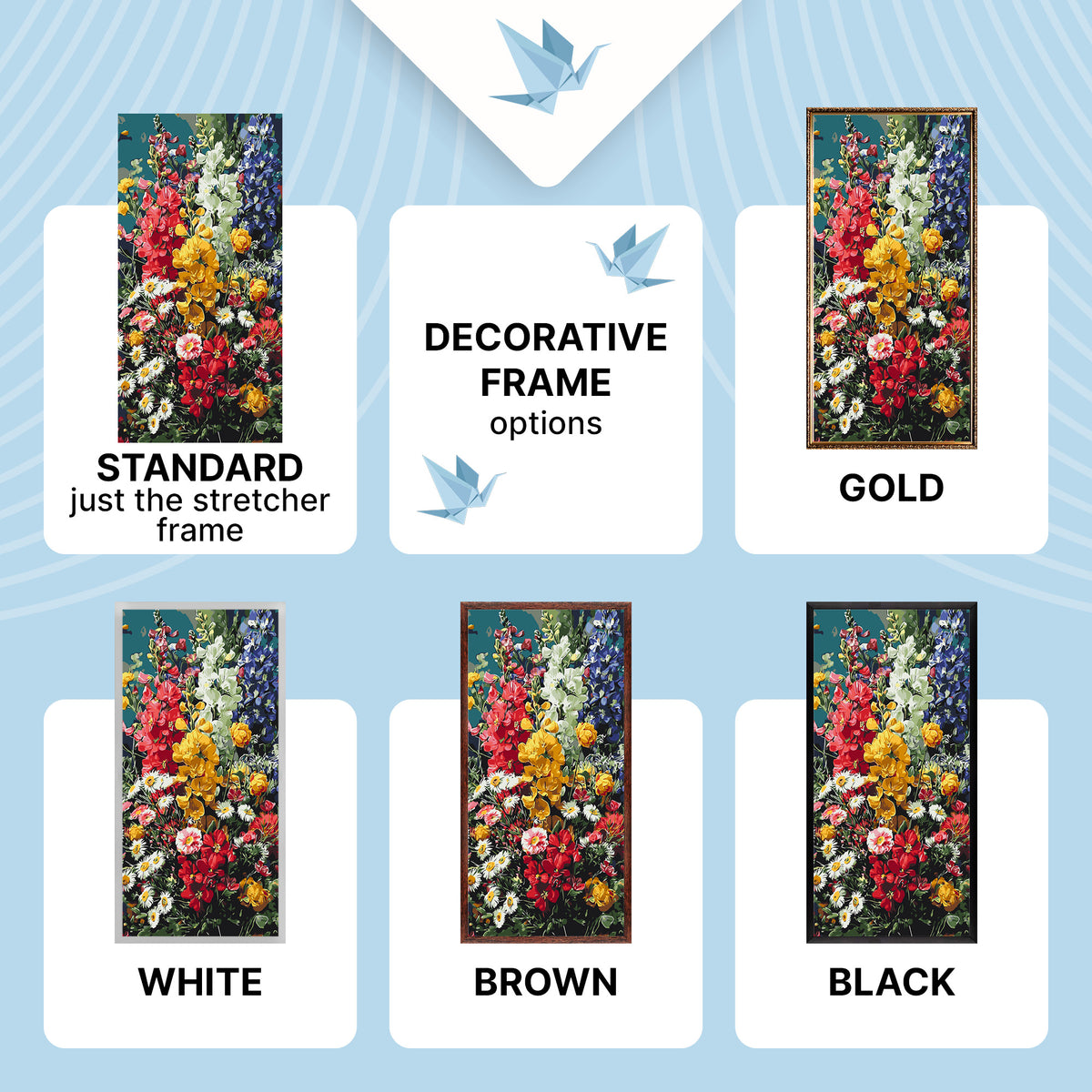 Malowanie po numerach 40×80 cm – Słoneczna symfonia – Kwiaty – LW 5245