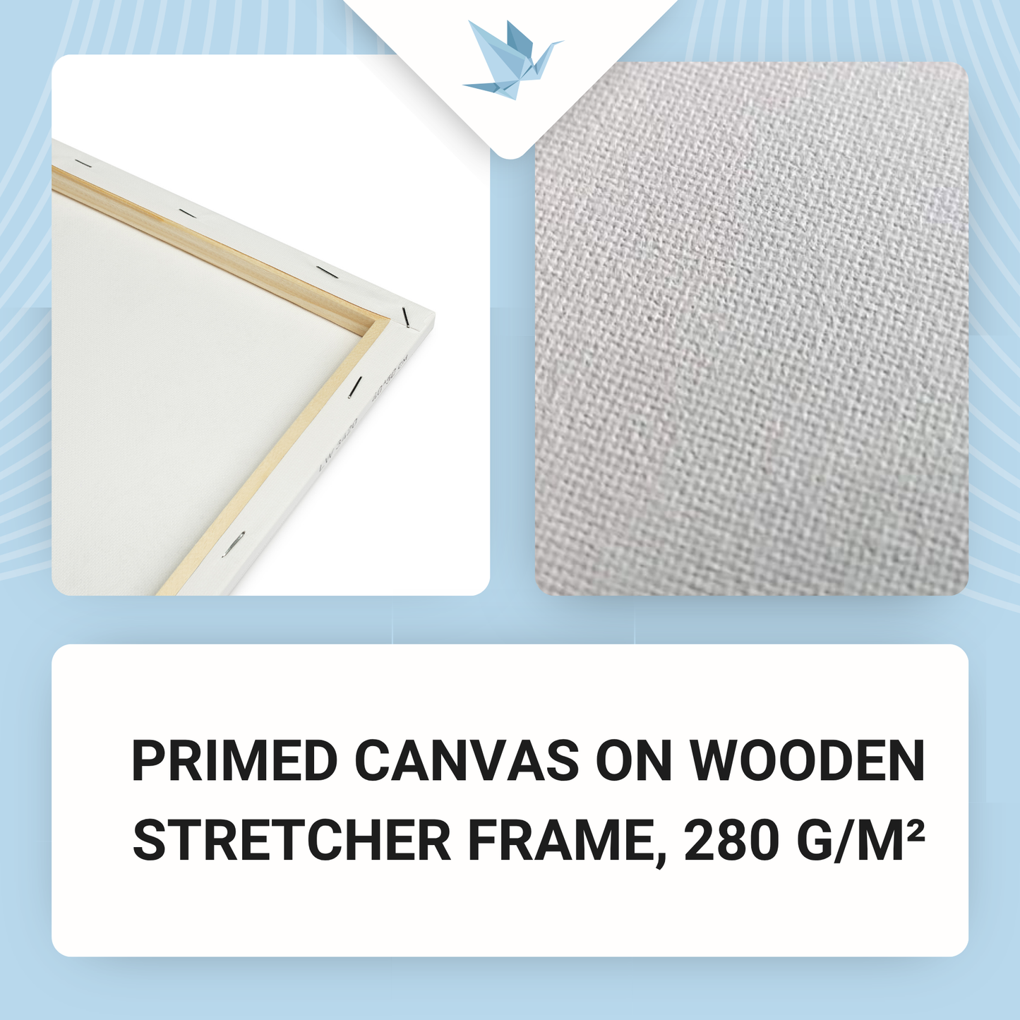 Artist Canvas on Wooden Stretcher Frame 40×50 cm, Primed, 280 g/m²