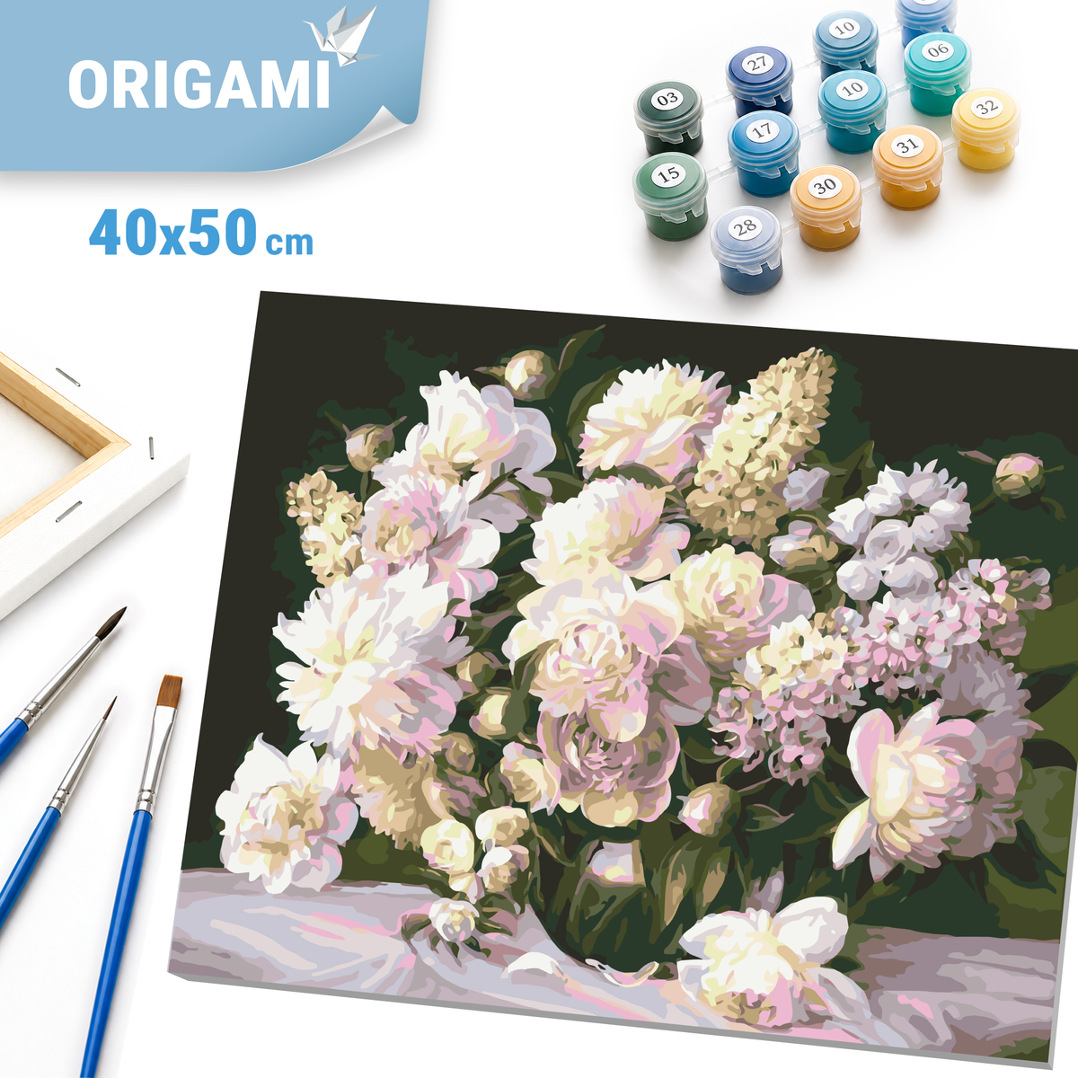Paint by Numbers on Frame 40*50 cm Flowers - Delicate Bouquet LW 1073