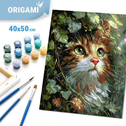 Paint by Numbers on a 40x50 cm frame - Kitten with Emerald Eyes - Animals - LW 2002-01