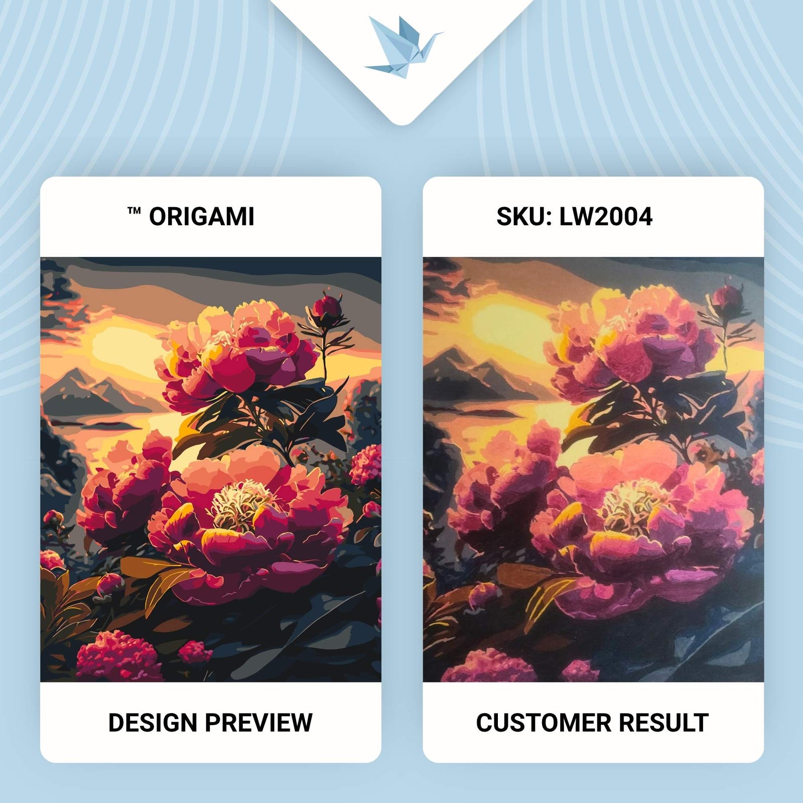 Paint by numbers on a frame 40*50 cm Flowers - Peonies at Sunset LW 2004