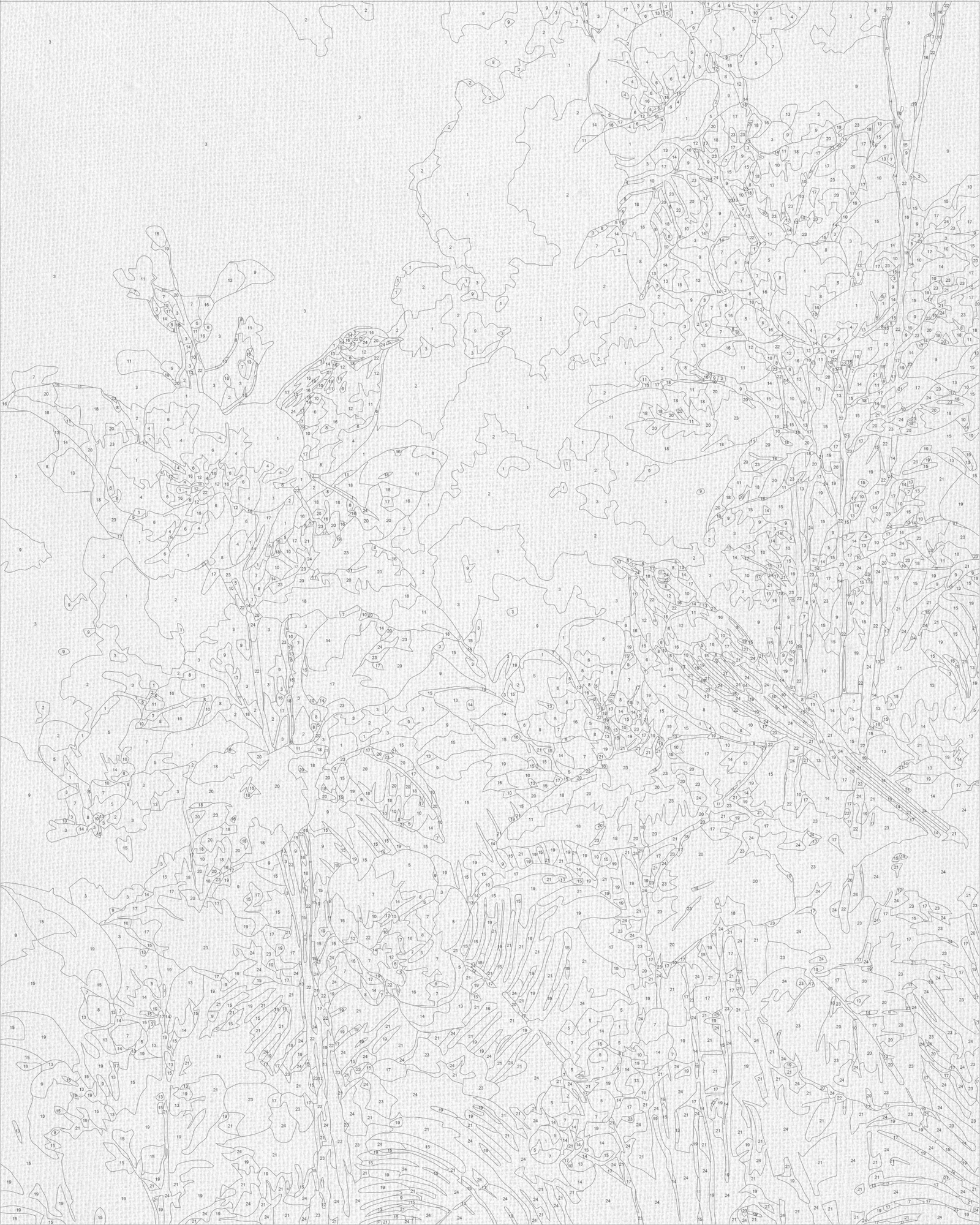 Malowanie po numerach 40x50 cm - Ptaki wśród wiosennych LW 2007-01