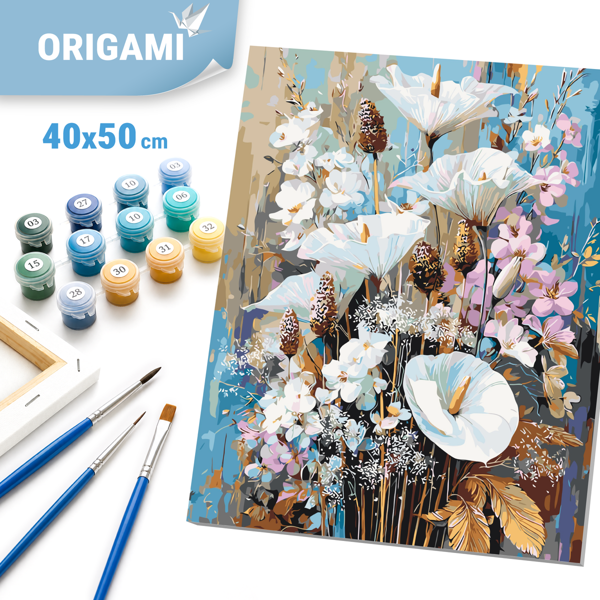 Malowanie po numerach 40x50 cm - Wiosenne kalie - Kwiaty LW 3006-01