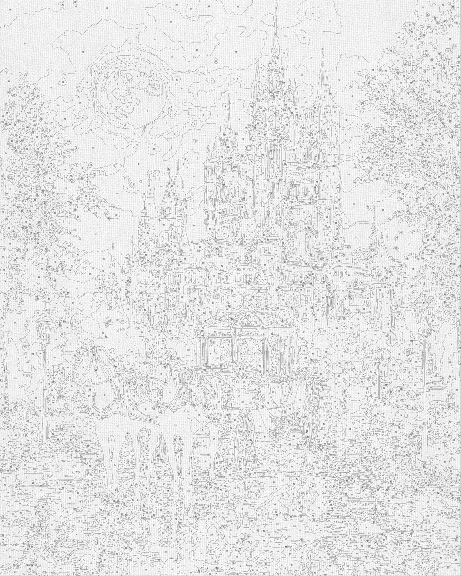 Malowanie po numerach 40x50 cm - Droga do pałacu (metalik) LW 3026-01