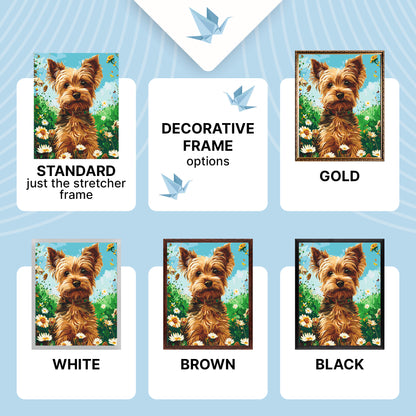 Malowanie po numerach 40×50 cm – Yorkshire terrier – Zwierzęta – LW 30470