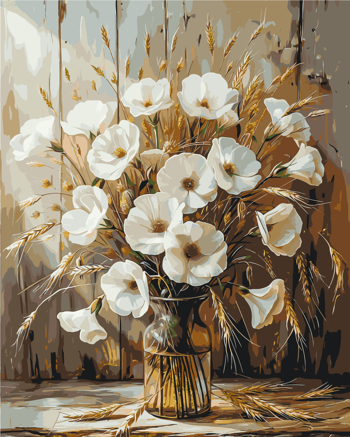 Malowanie po numerach 40x50 cm Kwiaty. Bukiet maków (metalik) LW 30491