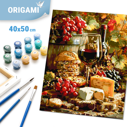 Malowanie po numerach 40x50 cm Martwa natura – wino, ser i LW 3059-01