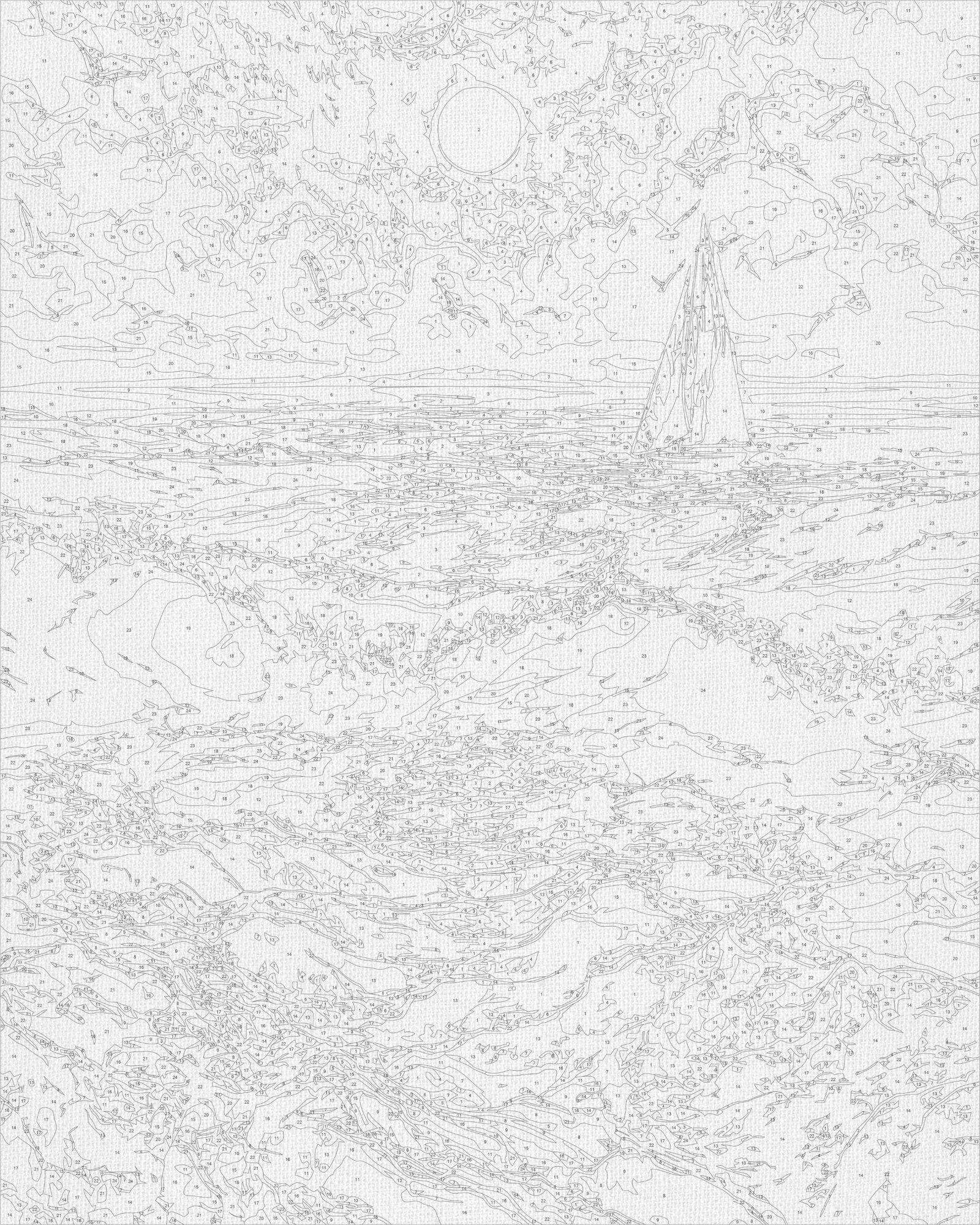 Malowanie po numerach 40x50 cm Pejzaż - Żaglówka o świcie LW 30610-01