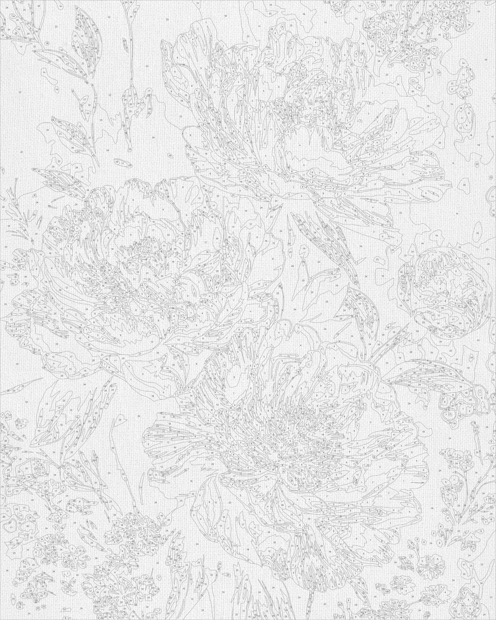 Malowanie po numerach 40x50 cm - Aksamitne piwonie - Kwiaty LW 3064-01