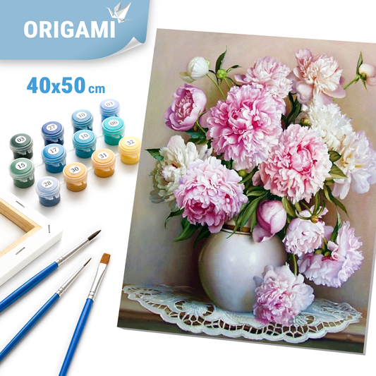 Paint by Numbers on frame 40*50 cm – Peonies in a vase LW 3068