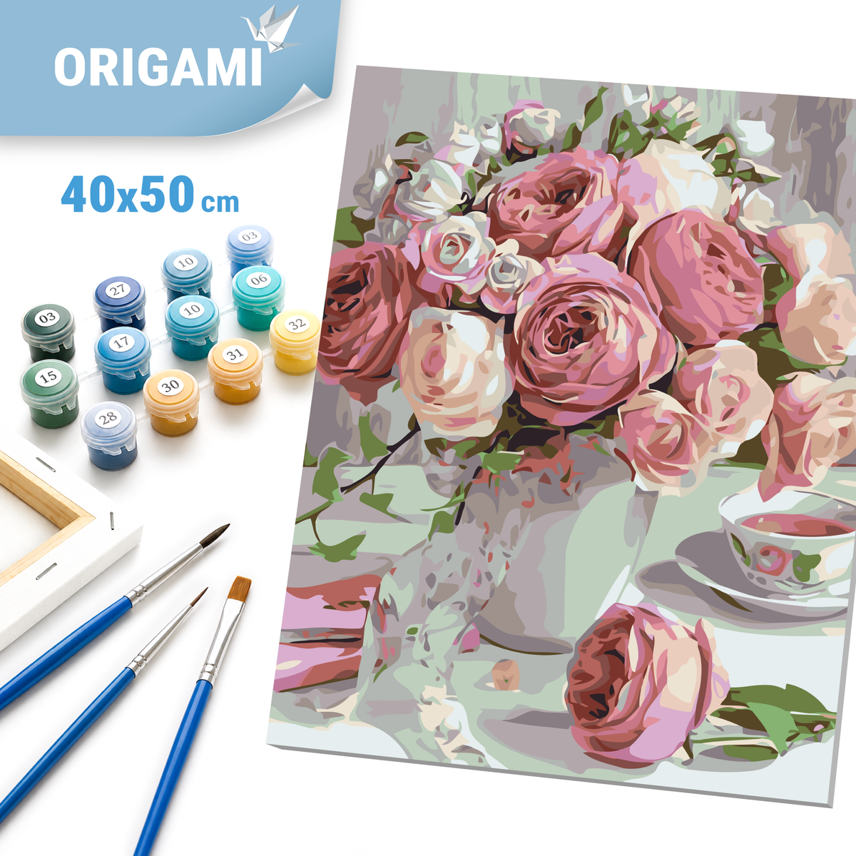 Paint by Numbers on a 40*50 cm frame – Pink Peonies. Flowers LW 3069