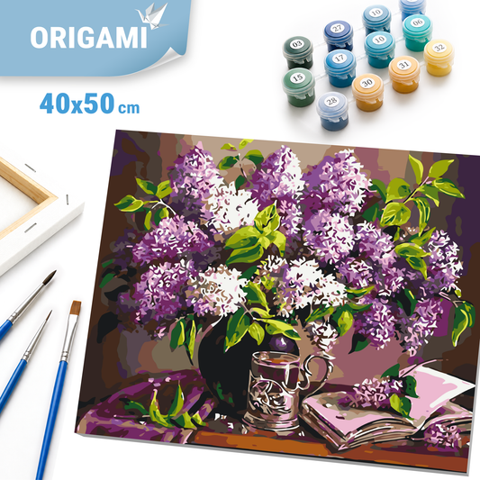 Paint by Numbers on a 40x50 cm frame - Bouquet of Lilac - Still Life/Flowers - LW 3075