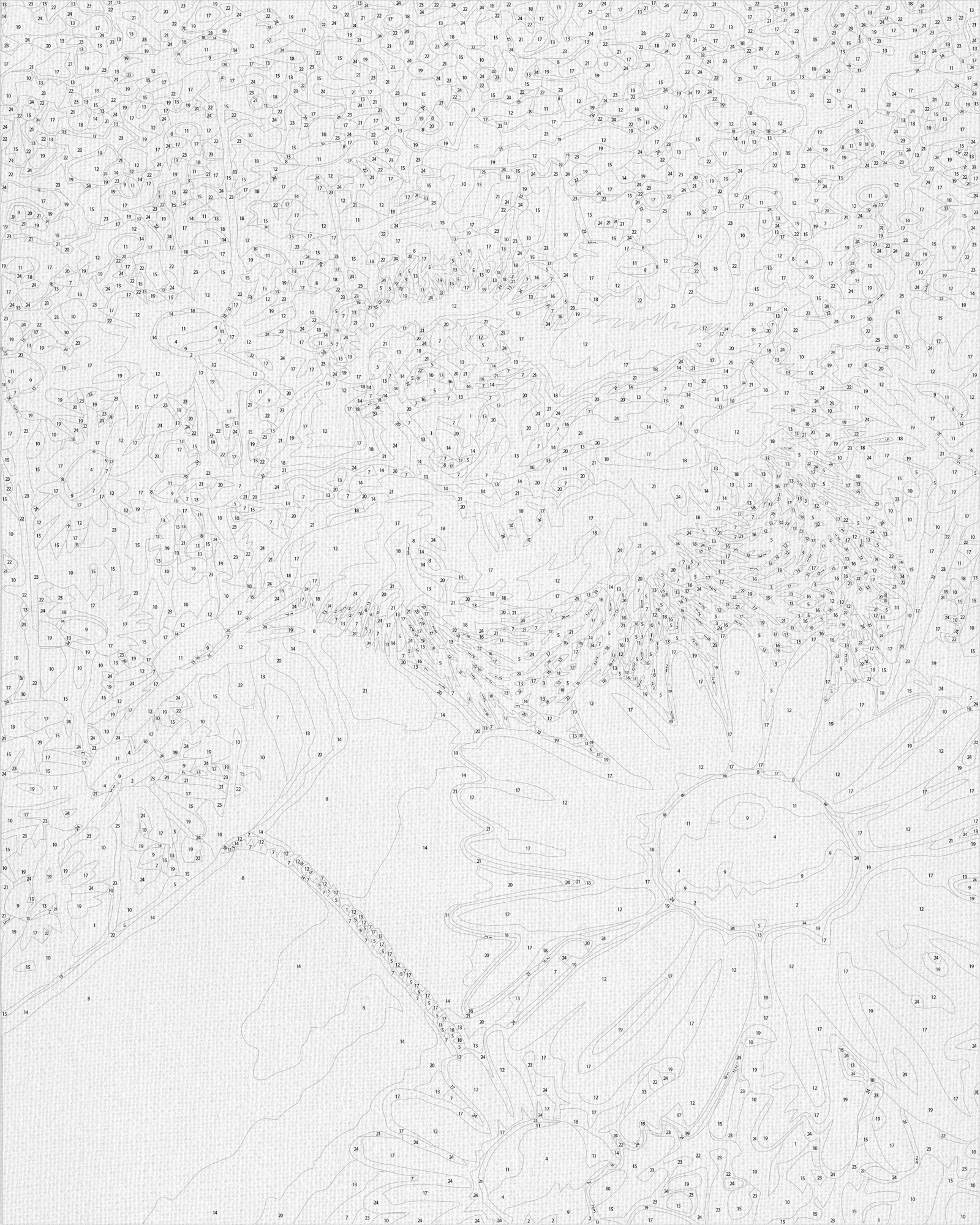 Paint by Numbers on canvas 40*50 cm – Hedgehog in daisies LW 3086