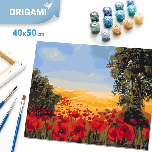 Paint by Numbers on a 40x50 cm frame - Wild Poppies - Flowers - LW 3131
