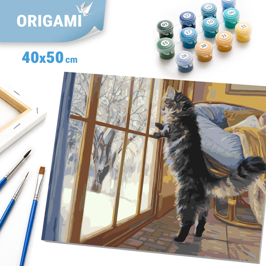Paint by Numbers on canvas 40*50 cm – Winter Cat LW 31340