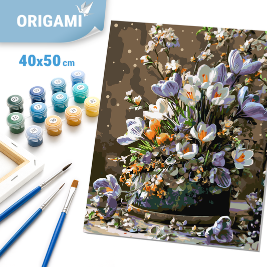 Paint by Numbers on a 40x50 cm frame - Spring Crocuses - Flowers - LW 31520-01