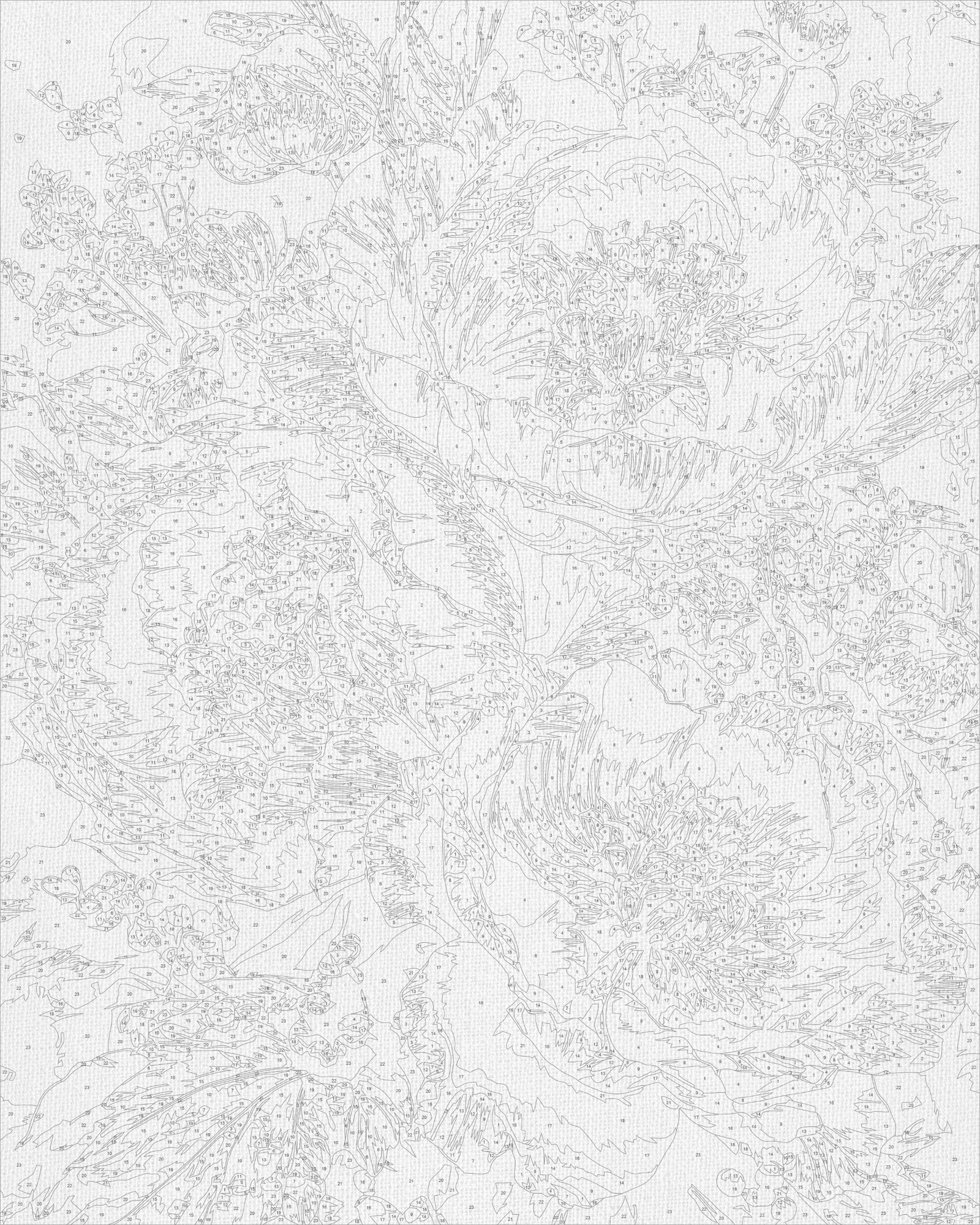 Malowanie po numerach 40x50 cm Kwiaty - Bogate piwonie LW 3154-01