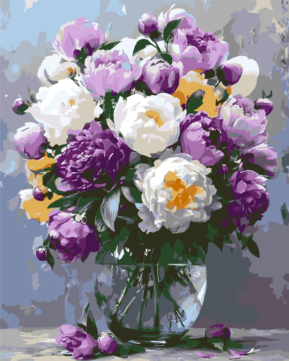 Paint by Numbers on a frame 40*50 cm Flowers - Peonies in a vase LW 3167-01