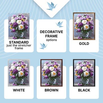 Paint by Numbers on a frame 40*50 cm Flowers - Peonies in a vase LW 3167-01