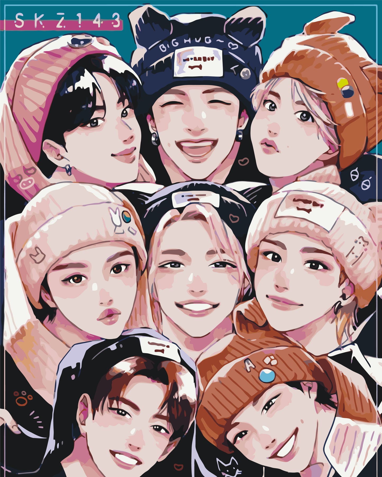 Malowanie po numerach 40x50 cm - K-pop, Stray Kids LW 31890
