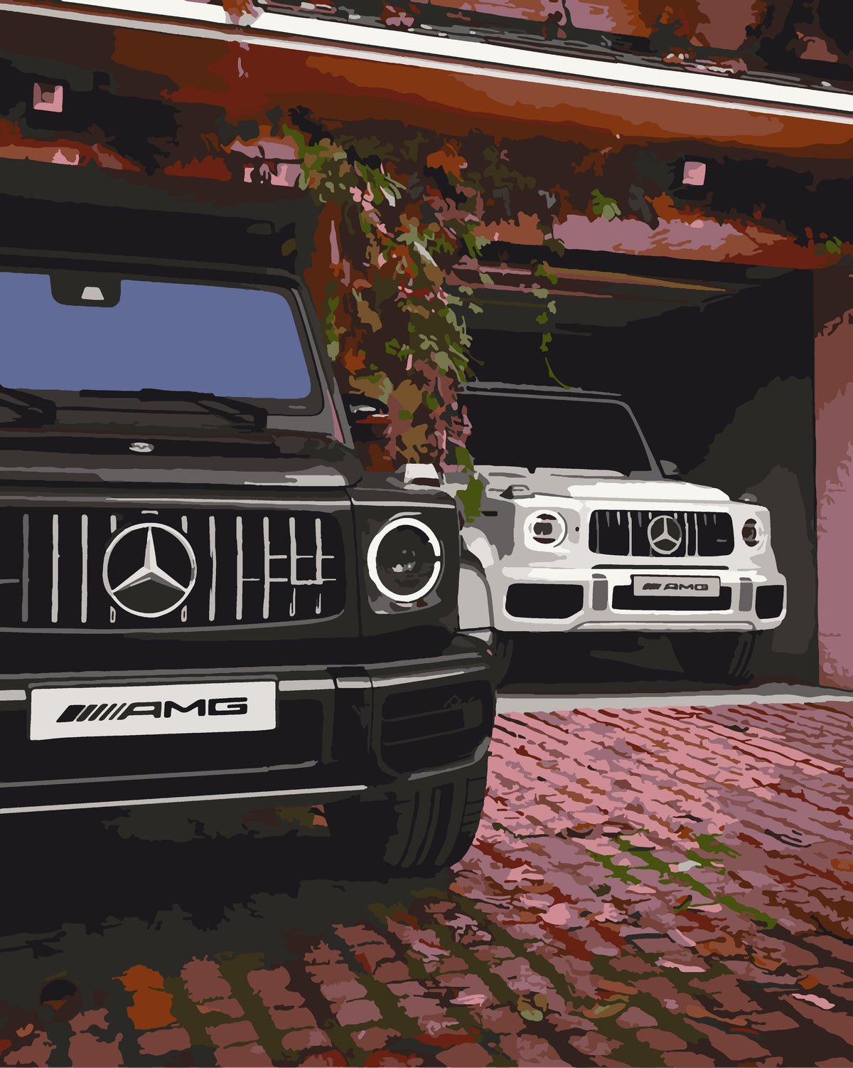 Maľovanie podľa čísel na ráme 40*50 cm - Mercedes G-Class AMG - Autá - LW 32060