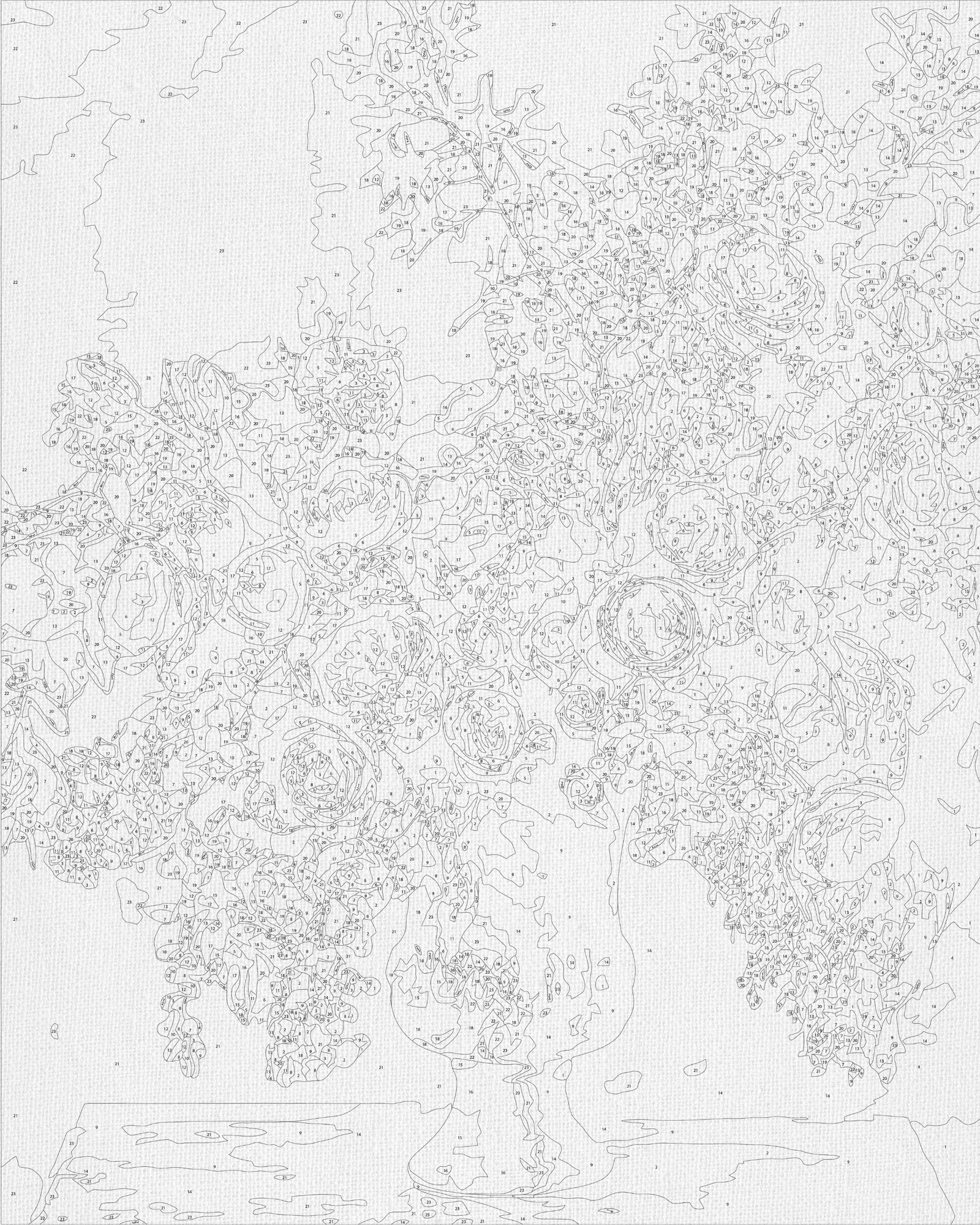 Malowanie po numerach 40x50 cm – Kwiaty. Bukiet piwonii w LW 3239