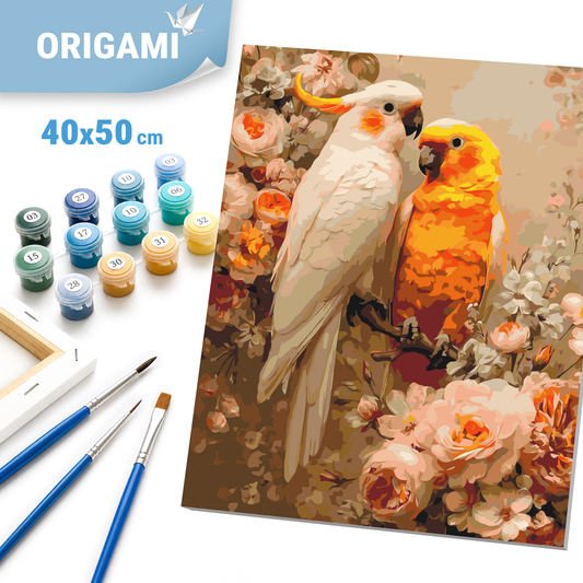 Paint by Numbers on a 40x50 cm frame - Pair of Parrots - Animals - LW 3271-01