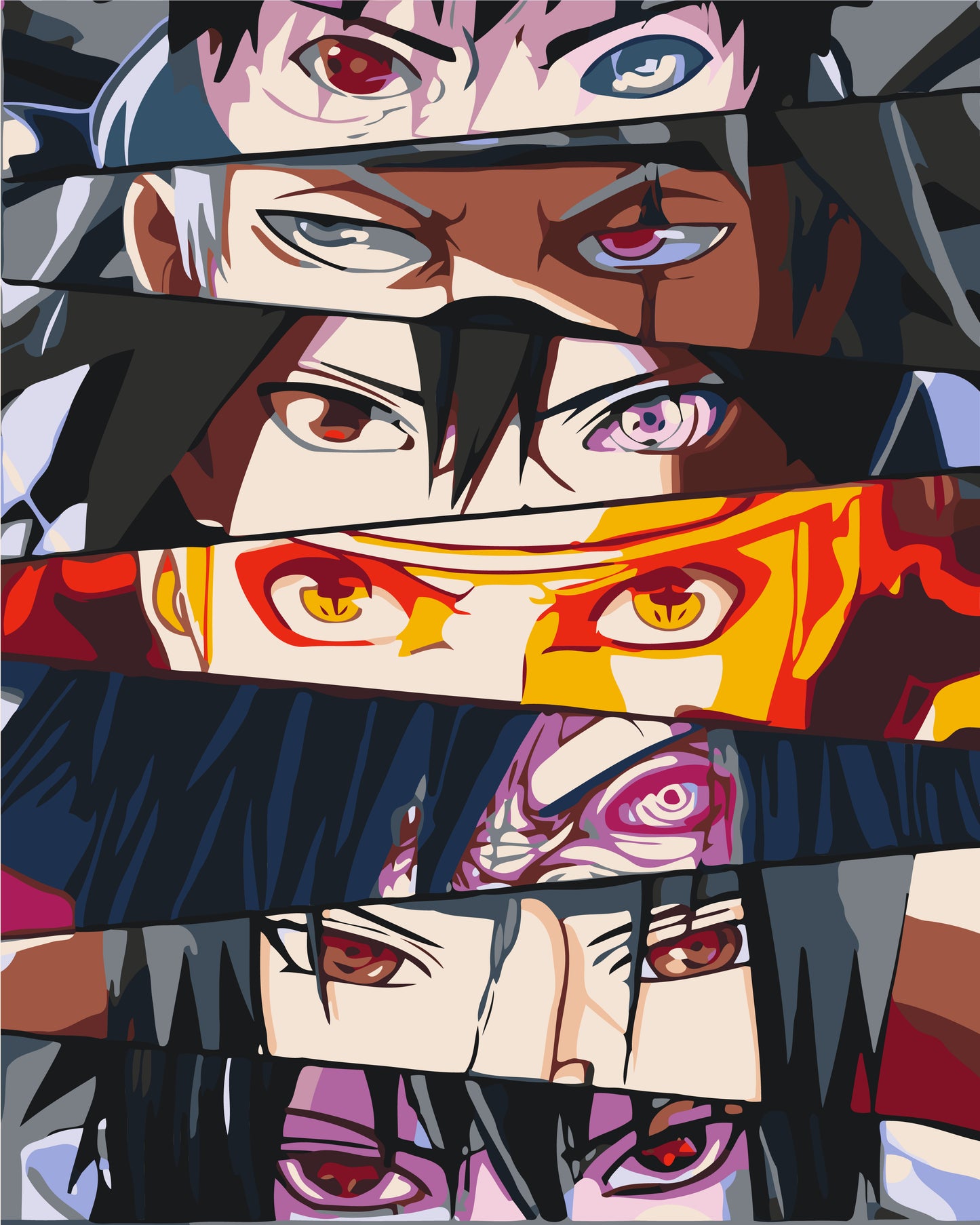 Maľovanie podľa čísel na ráme 40*50 cm - Naruto, sila očí - Anime - LW 3272