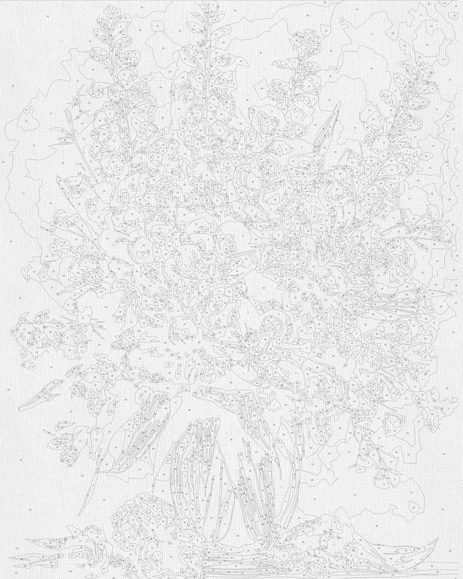 Malowanie po numerach 40x50 cm - Czarodziejski bukiet LW 3298-01