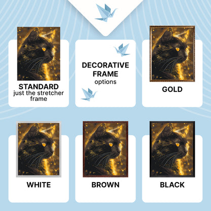 Paint by Numbers on Frame 40*50 cm Black Cat. Animals. With metallic paints LW 3301