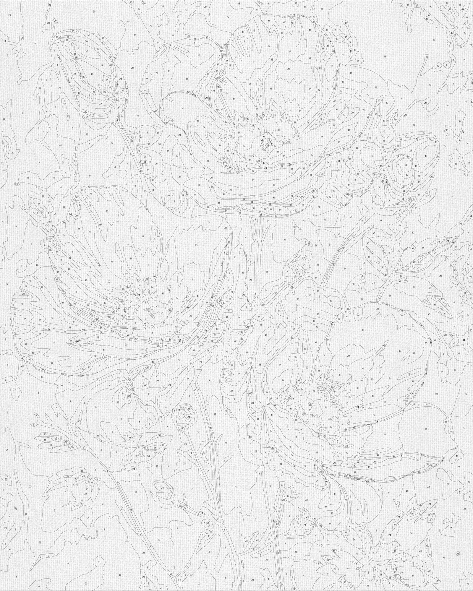 Paint by numbers on frame 40*50 cm White flowers with Metallic Paints LW 3302