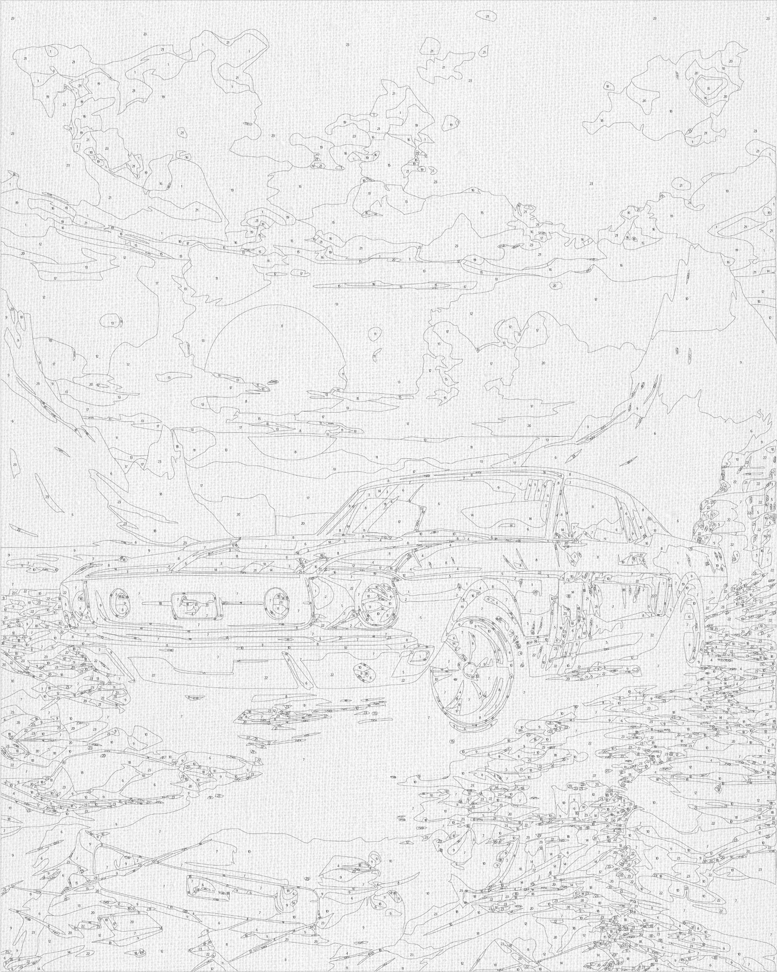 Malowanie po numerach 40x50 cm - Mustang o zachodzie słońca LW 3314