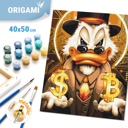Paint by Numbers on a 40*50 cm Frame Uncle Scrooge with Metallic Paints (gold) LW 3320