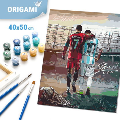 Malowanie po numerach 40x50 cm – Piłka nożna. Dwie legendy LW 3322