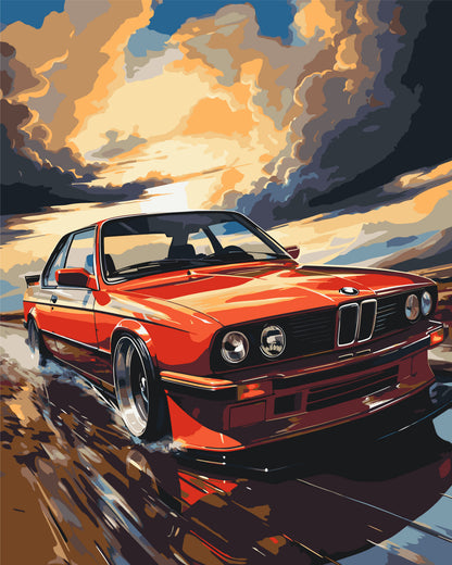 Paint by Numbers on a 40*50 cm frame – Car BMW E34 LW 3324