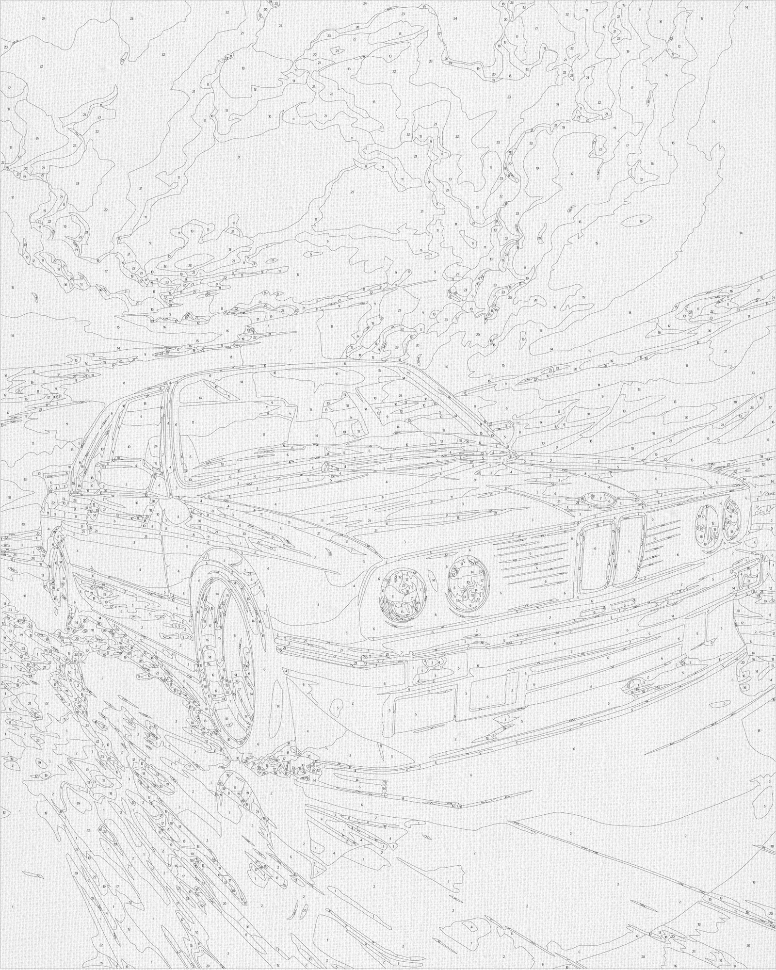 Paint by Numbers on a 40*50 cm frame – Car BMW E34 LW 3324