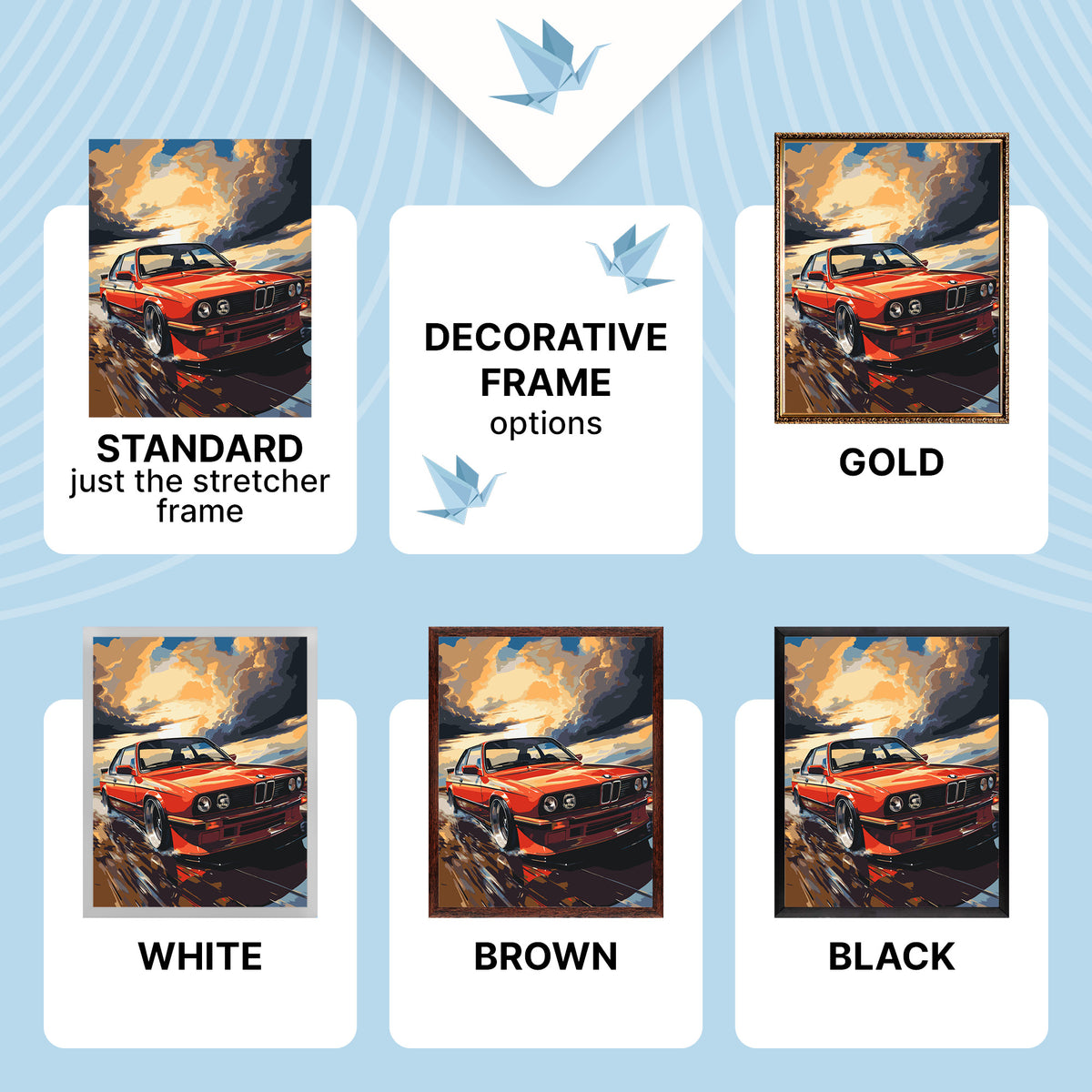 Paint by Numbers on a 40*50 cm frame – Car BMW E34 LW 3324