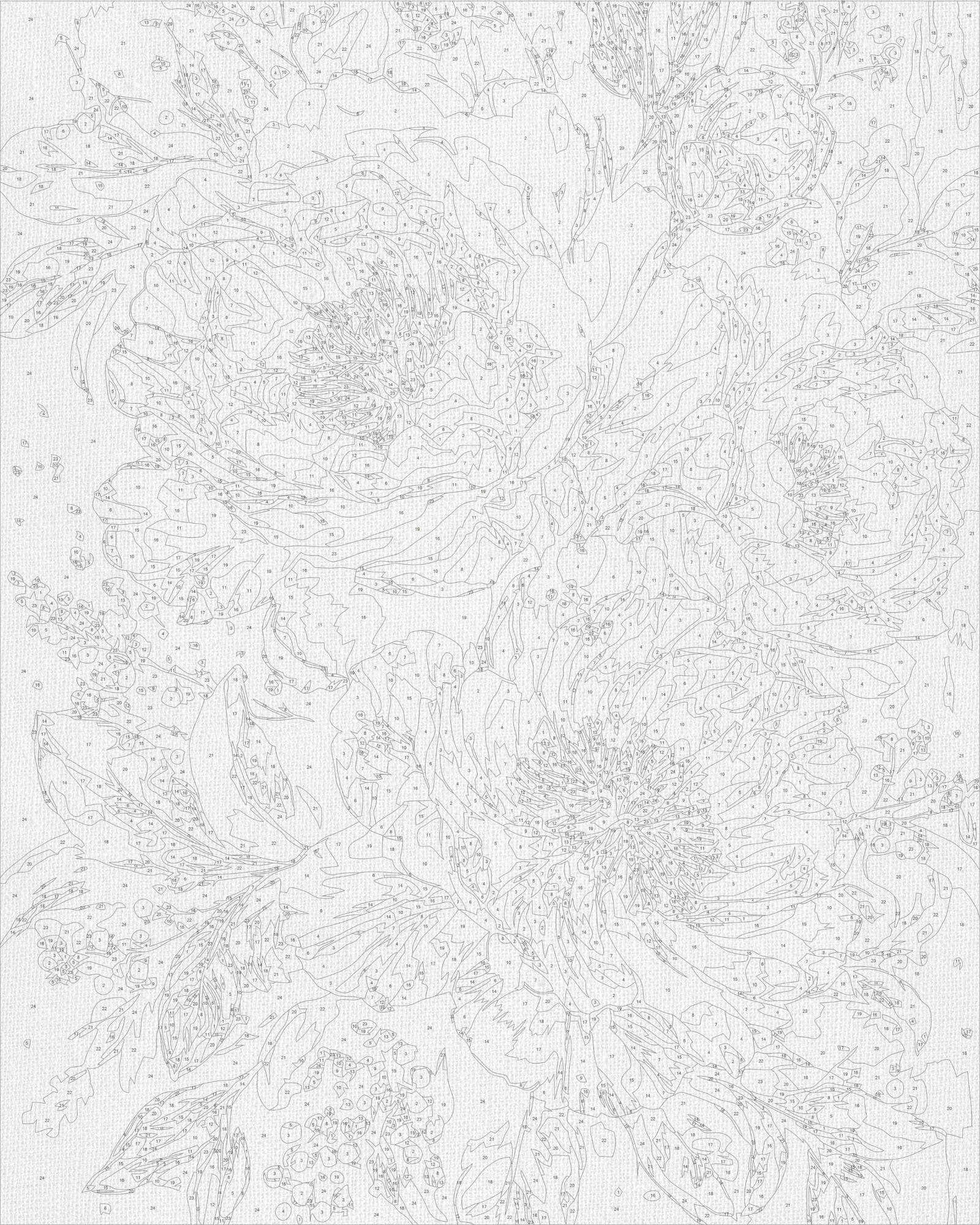 Malowanie po numerach 40x50 cm - Delikatne piwonie LW 3327-01
