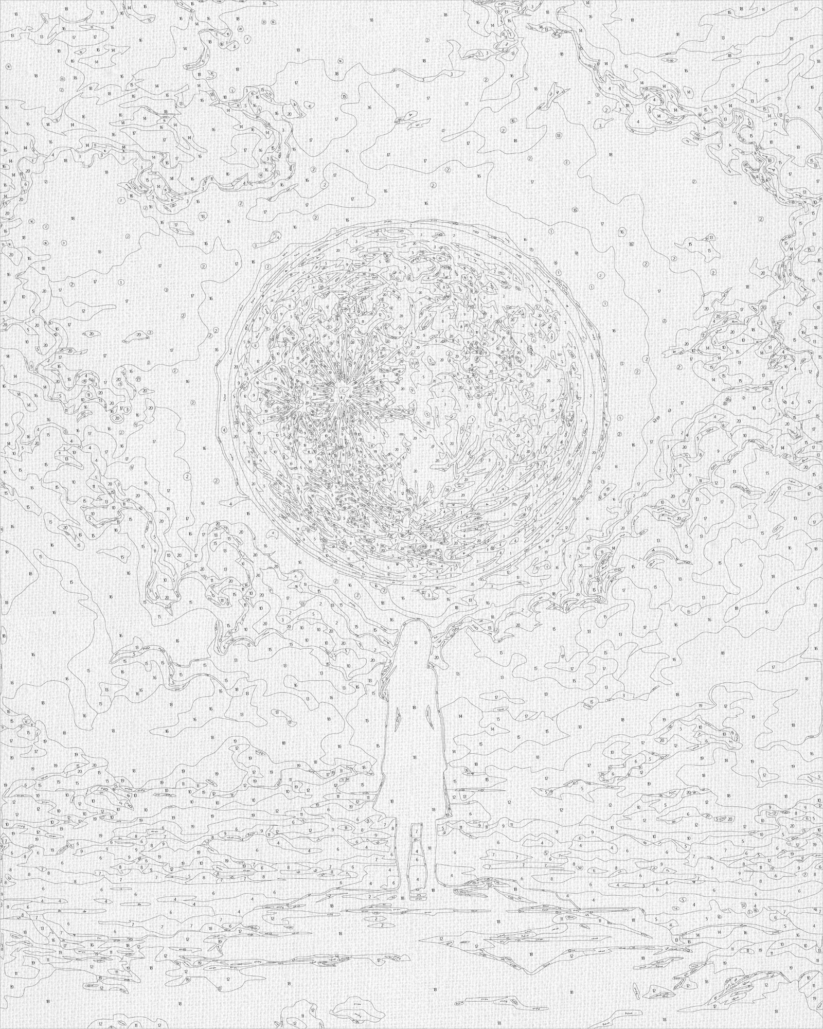 Paint by Numbers on a 40*50 cm frame. People. Girl under the Moon. Universe (with Metallic Paints) LW 3401