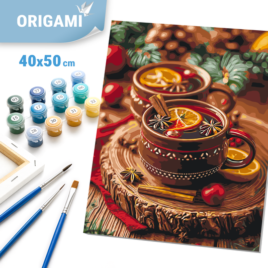 Paint by Numbers on canvas 40*50 cm Christmas – Still life. New Year's Punch LW 3414