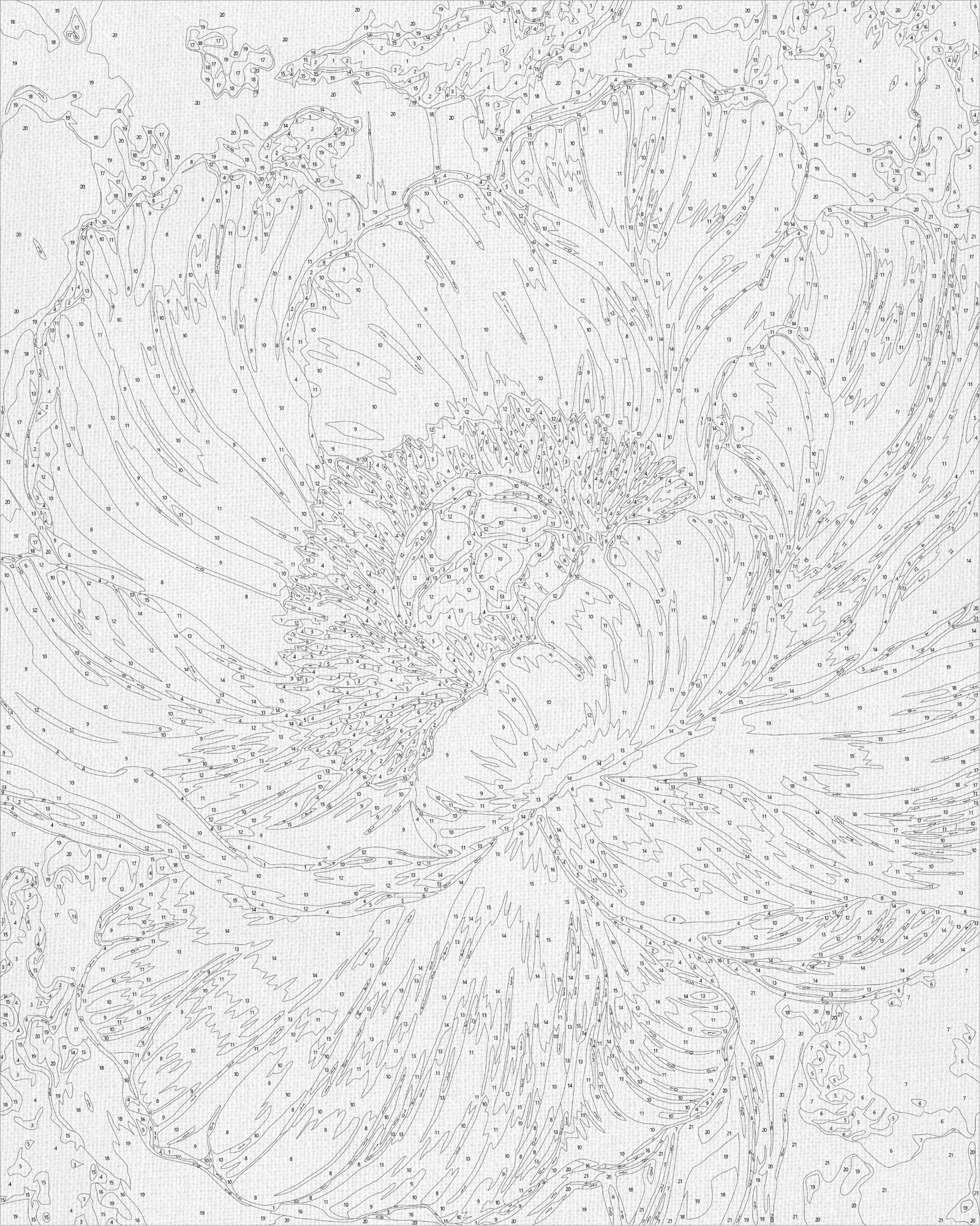 Malowanie po numerach 40x50 cm Kwiaty. Biała piwonia (metalik) LW 3429