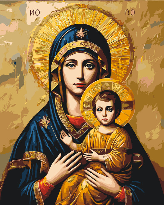 Malowanie po numerach 40x50 cm - Religia. Ikona Matki Bożej LW 3431
